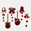 Enfeite de Sino de Natal Aveludado, Decoração Pendente para Árvore e Vitrine, Pingente de Natal com Textura de Veludo para Decoração de Feriado