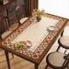 Jogo americano de mesa de jantar de alta qualidade estilo americano vintage, à prova d'água, à prova de óleo, resistente ao calor, toalha de mesa lavável, protetor de mesa de couro PVC
