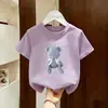 Nuevo Top de Algodón Puro de Manga Corta de Verano, Moderno y Elegante, para Niñas Bebés Niños, Ropa Coreana Casual para Niños Pequeños y Medianos