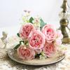 Hanqian 5 cabezas peonía persa decoración de boda flor hecha a mano decoración de sala de estar accesorios de fotografía flor artificial
