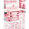 Conjunto de papelaria de gato rosa, pacote de presente de volta às aulas, estojo, prêmios de estudante estilo ins, material escolar para a temporada de volta às aulas