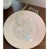 Collar de Abalorios de Colores Fantai con Forma de Estrella para Mujer, Diseño de Nicho, Dulce y Fresco, Cadena para Clavícula Estilo Resort de Playa, Accesorios