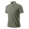 25 Nuevas Camisetas Deportivas Casuales de Manga Corta con Media Cremallera Estilo Verano para Hombre, de Secado Rápido, para Correr y Fitness, 7A Antibacterianas y Anti-Mosquitos