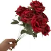 Flor Artificial nueve cabezas diamante rosa mango rayo fondo haz decoración del hogar camino plomo rizado conjunto pared de flores boda Exterior