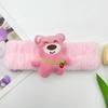 Banda para el cabello con diseño de oso de fresa de dibujos animados, venta al por mayor, para mujer, de peluche, linda, dulce, para lavarse la cara, maquillaje, correa de muñeca, banda para el cabello duradera