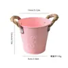 Macetas de Lata de Venta Caliente Transfronterizas, Macetas para Suculentas, Cubos Pequeños con Forma de Letra, Contenedores de Flores para Jardín, Asas de Cuerda de Yute, Adornos de Escritorio, Contenedores