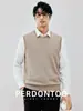 Chal de punto básico minimalista de alta gama lavable a máquina para hombre, chaleco sin mangas cálido y elegante de invierno, moderno