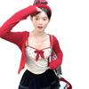 Camisola de Algodón Puro Nuevo de 25 Años Estilo Chica Caliente Lazo Pequeño Ropa Exterior para Mujer Ropa Interior Versátil Aspecto Adelgazante Top sin Mangas para Mujer