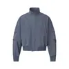 Chaqueta de Color Sólido Estilo Americano con Cuello Alto, Patchwork Desestructurado de Alta Resistencia y Diseño Plisado, Ropa Exterior Estilo Trabajador de Vuelo para Hombres, Otoño