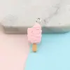 Accesorios para joyería DIY resina simulación color mini cono helado paleta de hielo helado colgante hecho a mano adornos