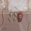 Novo Produto Transfronteiriço Cruz Arte de Unhas Liga Joias Estilo Punk Retrô Cruz Diamantada Tridimensional Diamante Cruz Unha Atacado