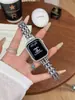 Correa universal Apple S11/S12 generación iWatch 10SE chapada en oro con diamantes brillantes y cinco cuentas