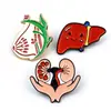 Broche de Dibujo Animado con Forma de Órgano Humano Llama al Cuidado del Cuerpo, Artículos Conmemorativos de Actividad, Decoración de Ropa, Insignia de Metal
