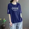 Comercio Exterior Transfronterizo Excedente de Stock Marca Grande Ropa de Mamá Camiseta de Manga Corta para Adultos Mayores Top Holgado Talla Grande para Mujer