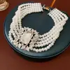 Set de Collar y Pendientes Flor de Diamante Vintage de Segunda Mano Lujo Accesible Cadena Alta para Clavícula Collar Estilo Palacio para Mujer
