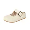 Sandalias cerradas de slip-on para mujer modelo nuevo de verano 2026, sandalias de exterior transpirables tejidas de malla de slip-on, transpirables y resistentes al olor