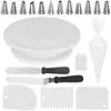 Amazon Plato Giratorio para Pasteles de 69 Piezas, Boquillas para Decorar Pasteles, Manga Pastelera Desechable, Raspador de Crema
