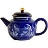 Coleção de Conjunto de Chá Pintado à Mão com Padrão Floral Azul e Borboletas das Dinastias Tang e Song, Flores Amantes de Borboletas, Bule Doméstico, Gaiwan, Xícara do Mestre, Xícara de Chá, Suporte para Panela