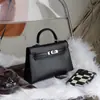 Bolsa Kelly Colorida Mais Vendida no Aliexpress, Bolsa de Mão Feminina Moda Europeia e Americana, Bolsa de Ombro Único Transversal de Alto Padrão para Mulheres