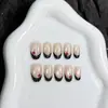 Puntos Negros Cereza Francesa Hechas a Mano Uñas Portátiles Elegantes Versátiles Nuevo Estilo Uñas Portátiles para Arte de Uñas Novias