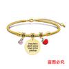 Pulsera Europea y Americana Transfronteriza Acero Inoxidable Pulsera Hueso de Serpiente Día del Maestro Manzana Roja Conmemorativa Regalo Festivo Pulsera Grabable