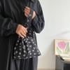 Bolso de algodón japonés de estilo perezoso, negro, elegante, combinable, pequeño, mini bolso de mano para mujer.