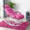 Mecedora, silla de ratán, sillón reclinable para siesta de adultos, silla perezosa para balcón de sala de estar, silla de ocio, mecedora de ocio para ancianos, mecedora de ratán