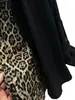Camisa de Solapa Patchwork Estampado de Leopardo para Hombre, Sin Planchar, Caída Suelta, Falso Dos Piezas, Manga Larga para Viajar, Superventas Transfronterizo