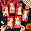 2027 Año Nuevo Sobre de Papel Láser Rojo Exquisita Impresión de Luz y Sombra Bolsas de Regalo para Dar la Bienvenida a la Fiesta de Primavera para Familiares y Amigos