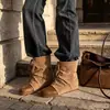 Nuevas botas de plataforma de pierna ancha con cordones estilo francés para otoño e invierno, botines de moda versátiles de suela plana para mujer