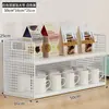 Estante de almacenamiento de escritorio, estante para bocadillos en mesa de comedor, estante para tazas en sala de estar, estante de almacenamiento de tazas multicapa para encimera de cocina para especias