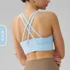 Top de yoga transfronteiriço com design de costas cruzadas, sutiã esportivo à prova de choque e com suporte, top fitness