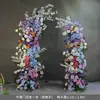 Adereços de Casamento: Arco Floral em Forma de Chifre, Cenário de Palco, Painel Curvo Pronto para Casamento ao Ar Livre