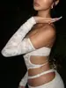 Top de encaje puro y sexy con diseño de cuello en V para mujer en verano, body ajustado de una pieza con diseño calado para la playa