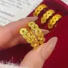 Liga de Cobre Estilo Chinês Retrô Anel Aberto de Moedas dos Cinco Imperadores Trituradas com Design Único Acessório Atrator de Dinheiro