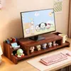 Elevador de Computadora de Escritorio Soporte de Monitor de Madera Estación de Trabajo de Oficina Organizador de Almacenamiento Soporte para Laptop