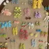 Pendientes de Flor Coloridos con Aguja de Plata Estilo Vacaciones de Verano, Pendientes de Moda de Lujo Ligero de Alta Gama, Accesorios para Orejas de Nicho para Mujeres
