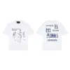 Erd Melancólico Rico Segunda Generación Nuevo Holgado Casual Belleza Tendencia Nicho Marca de Tendencia Estampado Cuello Redondo Manga Corta Colección de Camisetas para Hombres y Mujeres