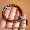 Pulseras de Hueso de Vaca Natural de Xizang para Hombres y Mujeres, Venta al por Mayor de Hueso de Yak Vintage Estilo Étnico Joyería Retro, Cuentas de Barril de Hueso