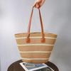 Bolso grande de paja para mujer, bolso de verano para playa, bolso de hombro tejido de gran capacidad, bolso de paja de ratán, cesta para verduras, cubo