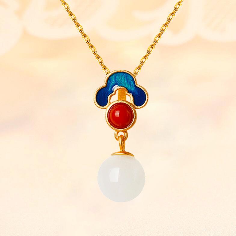 修2珍珠太阳祥云项链