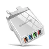 Cargador inteligente de 4 puertos 4USB 5V 3A calibre europeo cargador de viaje para teléfono móvil tableta color cargador de viaje multifunción