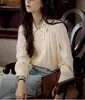 Camisa Soligther de Lyocell Francés de Doble Botonadura Holgada con Mangas de Linterna para Mujer en Otoño