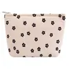 Bolsa de Maquillaje Popular con Patrón de Hueso Pintado a Mano Transfronteriza, Gran Capacidad con Estampado de Fresas, Corduroy, Bolsa Portátil de Viaje con Cremallera, Neceser