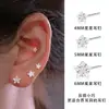 Aretes de Circonia Estrella para Mujer, Compactos, Mini, Aretes que no se quitan para Dormir, Estrella de Cinco Puntas Incrustada con Piedras Preciosas, Perforación de Oreja de Alta Gama