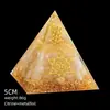 Adorno de pirámide de cristal natural transfronterizo de 5 cm para decoración del hogar y del coche, regalo, pirámide de piedra triturada de resina epoxi