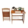 Escritorio plegable con estantería, mesa integrada para uso doméstico en apartamentos pequeños, escritorio de computadora para dormitorio, mesa de almacenamiento simple para estudio y escritura para estudiantes