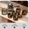 Juego de Té de Cristal, Lujo Ligero para Uso Doméstico, Tetera de Gama Alta para Sala de Estar, Juego Completo para Uso en Oficina, Mesa y Bandeja de Té Kung Fu
