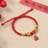 Pulsera de Hilo Rojo Hecha a Mano para el Año del Zodiaco, Producto Terminado Tejido a Mano, Cuerda Roja para la Paz y la Alegría, Pulsera de Estilo Nuevo, Regalo para Pareja