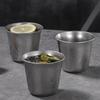 Copo de aço inoxidável 304 estilo industrial antigo vintage, copo para bebidas geladas de restaurante, copo de chá, copo de suco, copo de cerveja, copo prático